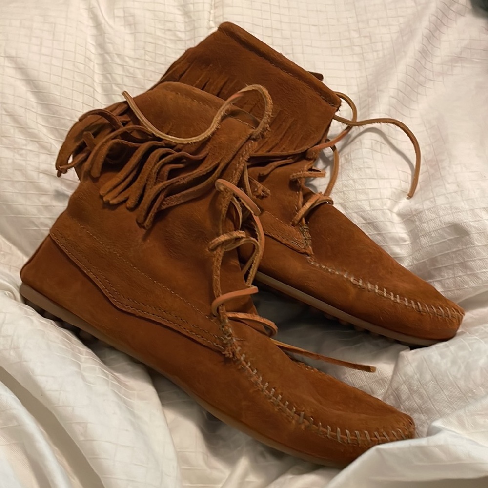 Minnetonka Brown Suede Ankle Moccasins - image 2